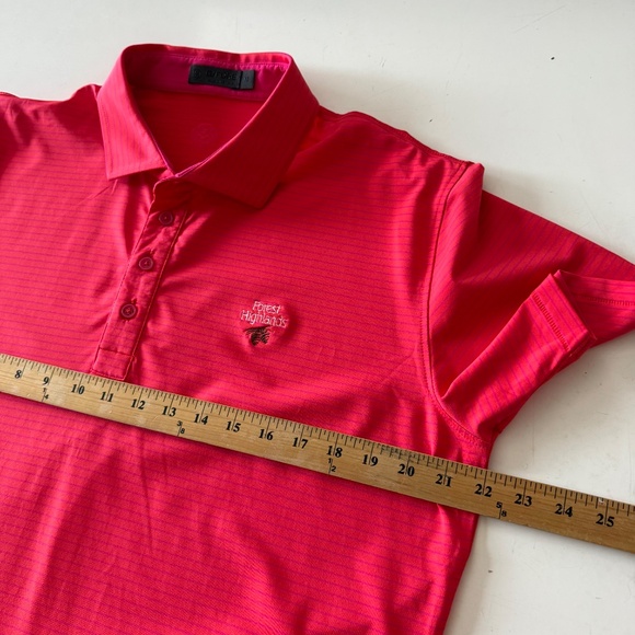G/Fore x Foest Highlands Vibrant Red / Pink Performance Golf Polo Mens MEDIUM - Picture 7 of 8